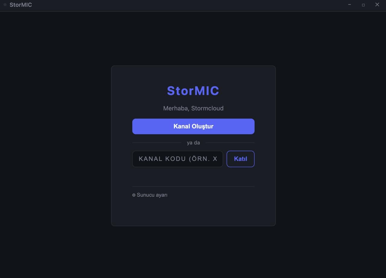 StorMIC's channel screen for creating or joining a channel